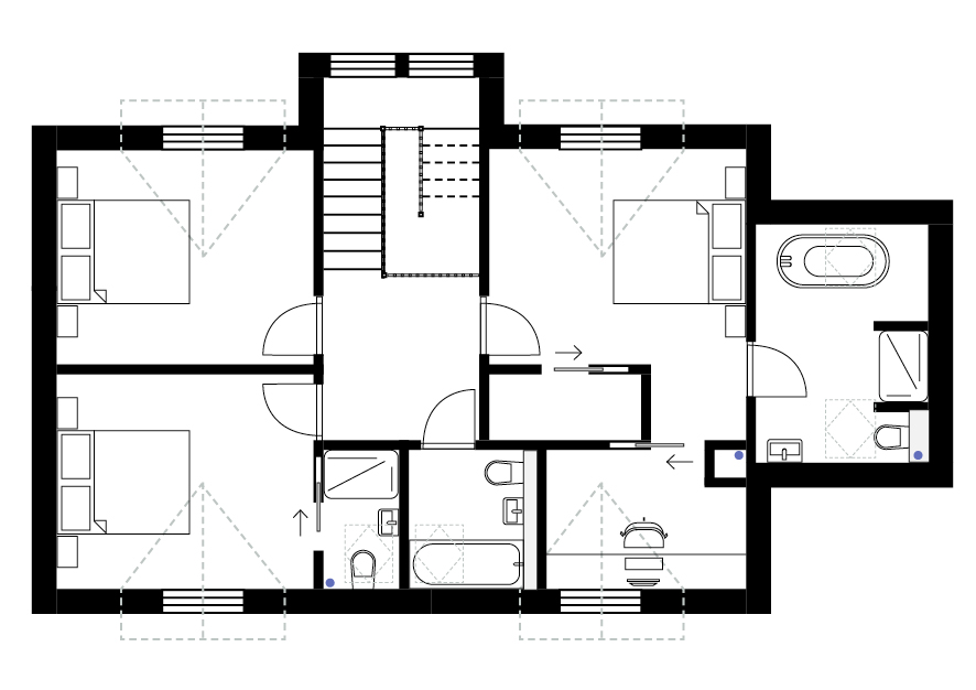 Option 1 - 3 bedrooms with master suite, including walk-in wardrobe, en-suite and working space.