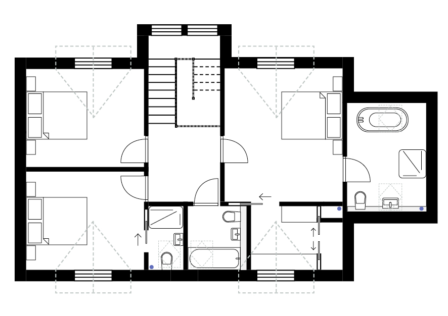 Option 2 - 2 bedrooms with master suite and office or playroom.