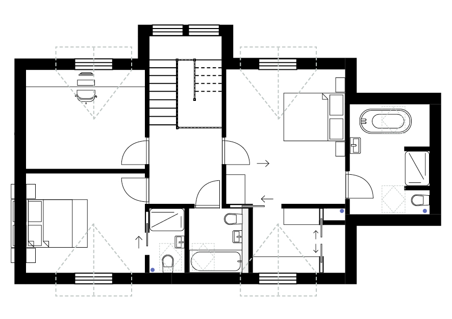 Option 3 - 3 bedrooms with master suite, including walk-in wardrobe and en-suite.