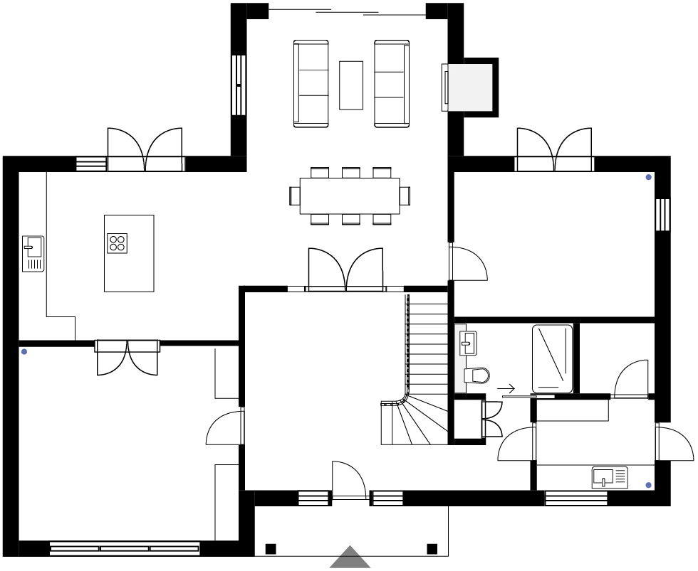 Option 2 - Open plan kitchen diner with separate living, snug, office or bedroom.