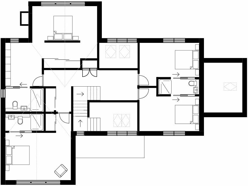 Option 3 - 3 double bedrooms and 1 master suite with walk-in wardrobe.